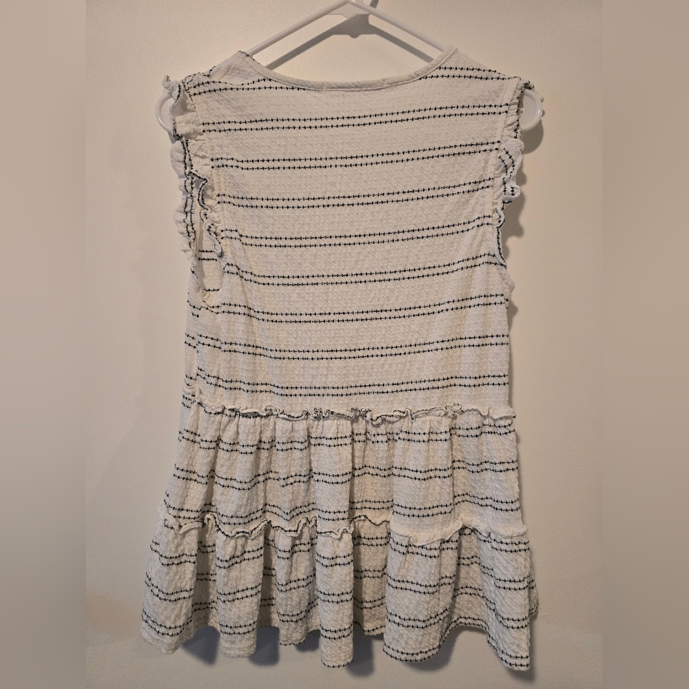 Altar'd State Ruffled Sleeveless Striped Top - Picture 3 of 3